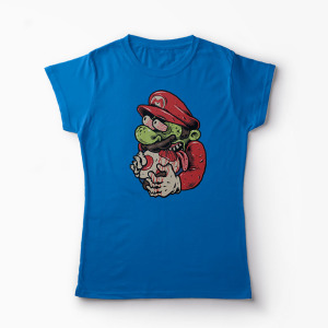 Tricou Zombie Mario - Femei-Albastru Regal